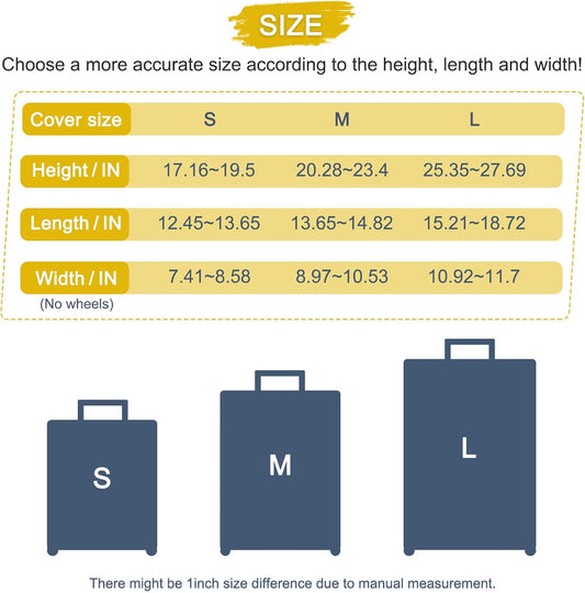 20/24/28 Inch PVC Luggage Protector Covers for TSA Approved 3 PCS Clear Suitcase Cover Protector Transparent Luggage Protective Cover Set (Painting, 20/24/28(3 sizes))