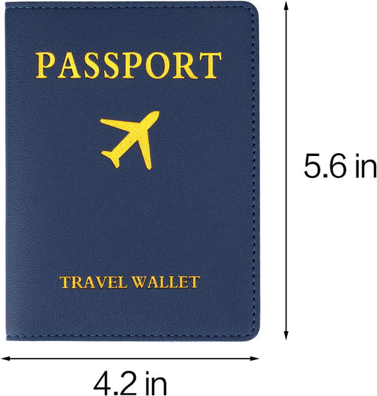 2 Pack Passport covers and Vaccine Card Holder PU Leather Passport Wallet Vaccine Case Protector Slot Travel Passport Wallets for Women & Men (Color 6)