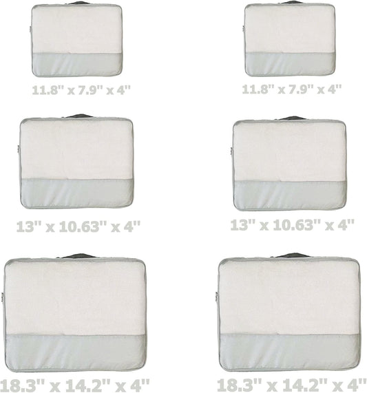 DoubleTrip Packing Cubes for Suitcases Carry on Luggage Organizer 6 Set Travel Accessories Lightweight Storage Bag Space Saver Clothes Pouch Large