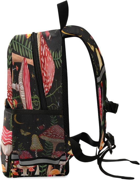 Moon Mushroom Toddler Backpack Boys Girls Kids Preschool Bookbag School Children Bag with Leash Travel Casual Daypack Kindergarten Elementary Schoolbag for Nursery Junior Primary Students