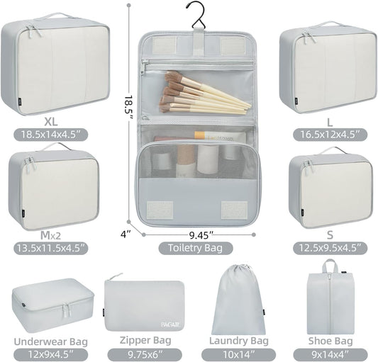 BAGAIL 6 Set/8 Set/10 Set Packing Cubes Various Sizes Packing Organizer for Travel Accessories Luggage Carry On Suitcase