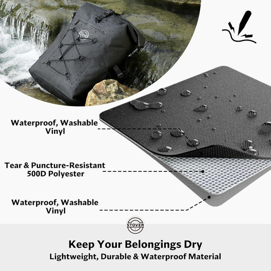 STOVER 5/10/25/30/40/55L Waterproof Backpack- Floating Dry Bag for Kayaking, Travel, Beach, Hiking, & Camping, Men/Women