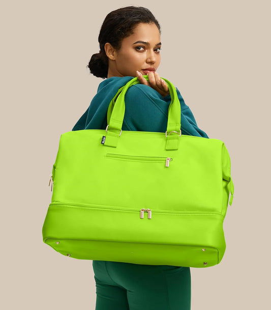 Weekender Bags for Women, Large Travel Duffel Bag with Shoes Compartment, Carry On Overnight Tote Bags with Toiletry Bags, Hospital Bags for Labor and Delivery