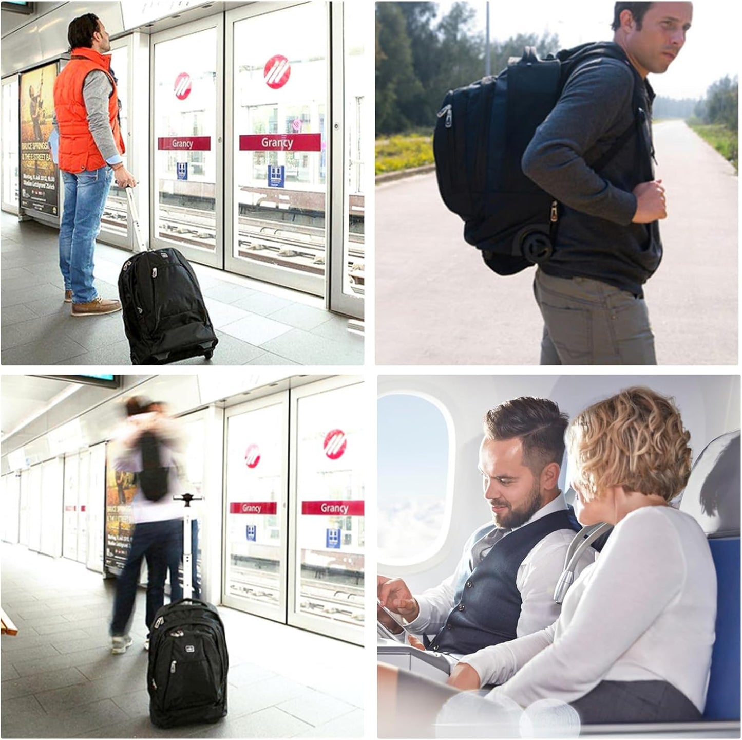 star cloud 21x14 x8 Rolling Backpack For Adults With wheel, Durable Wheeled Backpack With 17" Laptop Sleeve,Travel Carry on Backpack with Wheel for Convenience