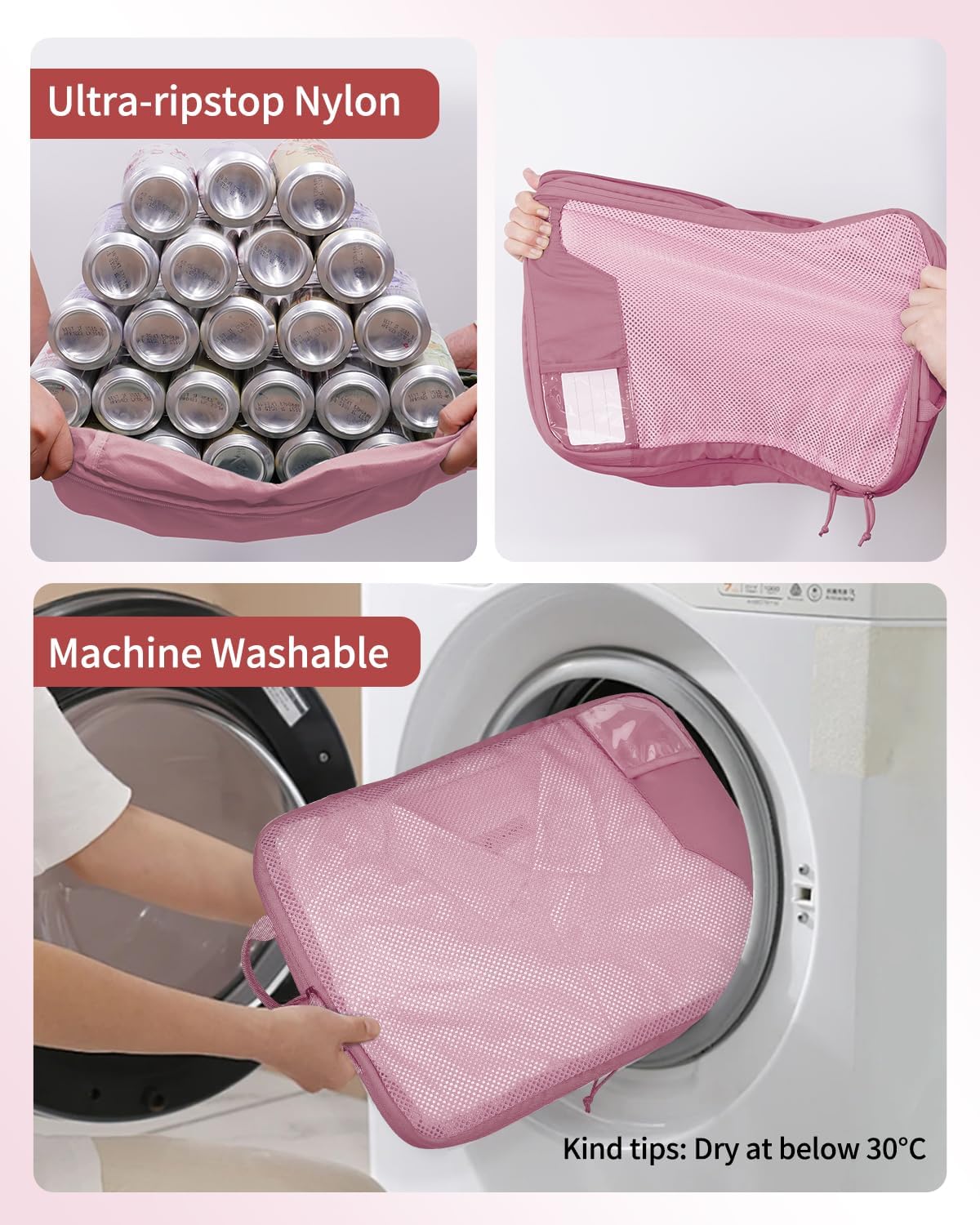 ECOHUB 4 Set /6 Set Packing Cubes for Travel Durable Suitcase Organizer Bags Set with Personalized Tag Various Sizes Travel Essentials Traveling Accessories for Luggage Machine Washable