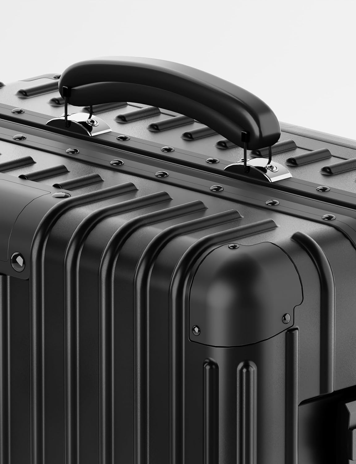 KARGO 20 Inch Carry-On Luggage - Polycarbonate Hard Shell Suitcase with Aluminum Corners, Smooth-Rolling Wheels, Leather Handle, Aluminum Frame Luggage, Zipperless TSA Lock (Black, 20 Inch Carry-On)