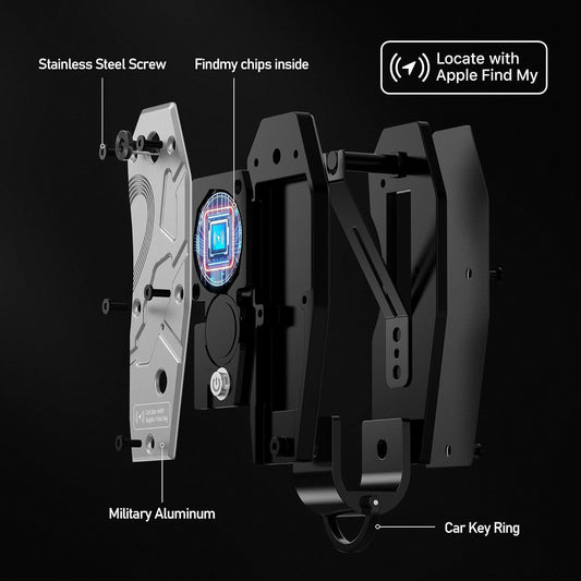 Air Keychain, Key Organizer Works with Apple Find My, Built-in airtag Chips, Holds 2-6 Keys, Car Key Chains with GPS Tracker, Key Finder, Minimalist Key Holder for Men and Women, (iOS Only) (Grey)