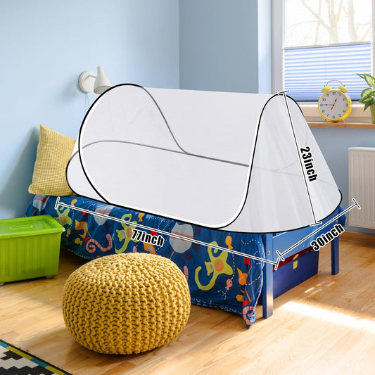77 * 30 * 23 Inch Large Pop Up Mosquito Tent, Portable Foldable Mosquito Net for Bed Camping Travel Patio