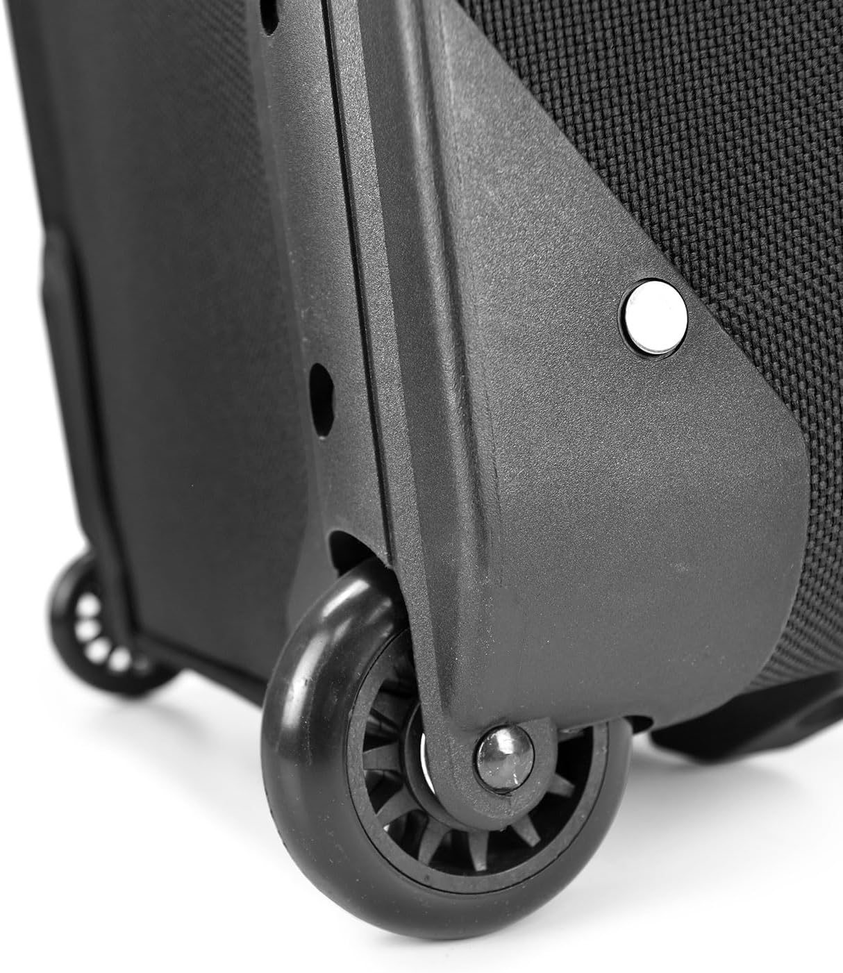 U.S. Traveler Lightweight Rolling 20" Carry On Luggage Softside Suitcase, Black, 2 Wheel Single