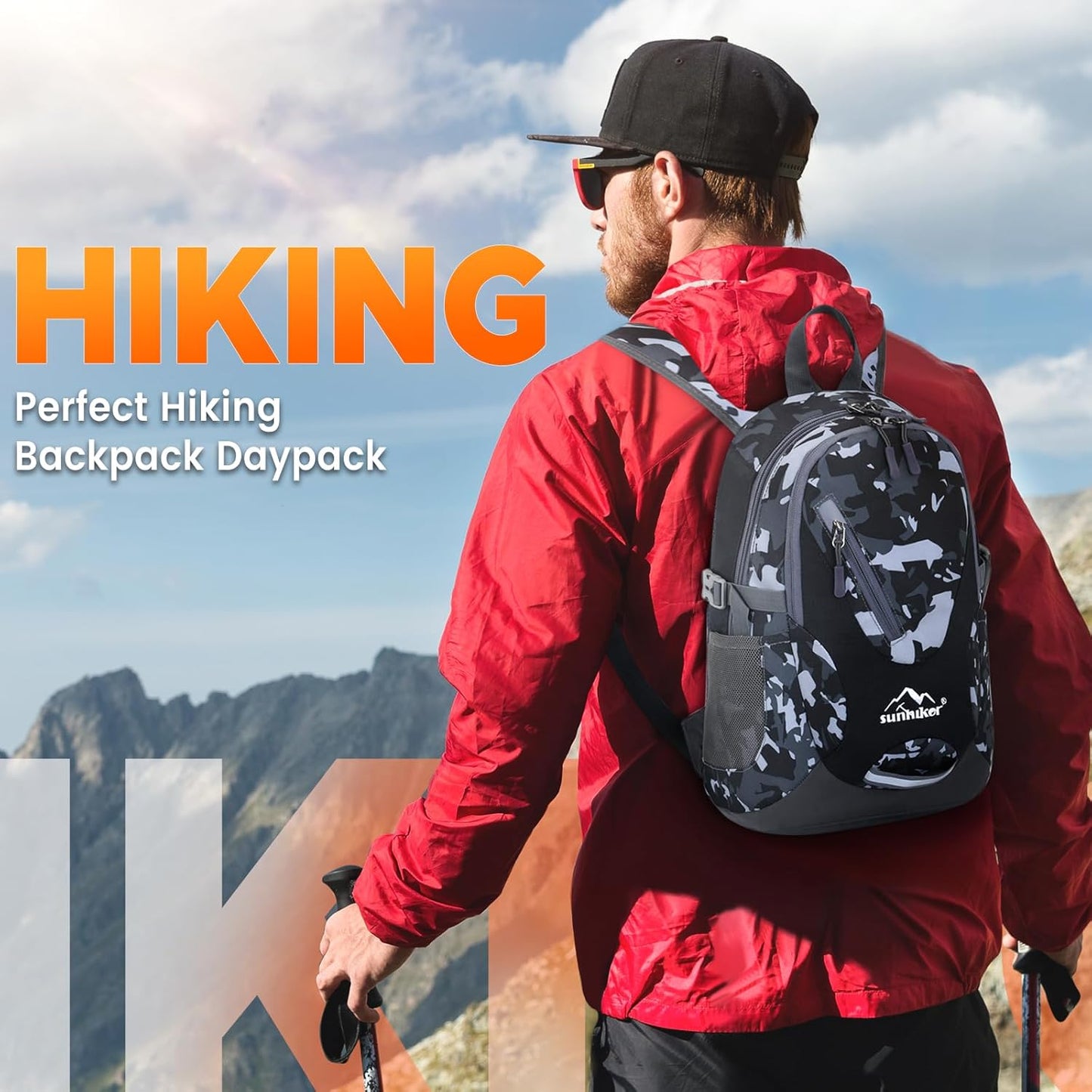 sunhiker Small Cycling Hiking Backpack Water Resistant Travel Backpack Lightweight Daypack M0714 (20-25L)