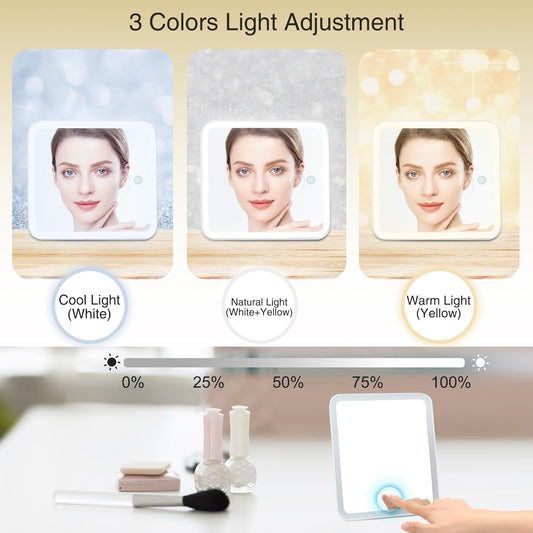 Relavel Travel Makeup Bag With Light Up Mirror, Cosmetic Train Case with LED Mirror, Professional Makeup Case for Makeup Artist, Waterproof Makeup Brush Holder Organizer Storage, Rhombus Black