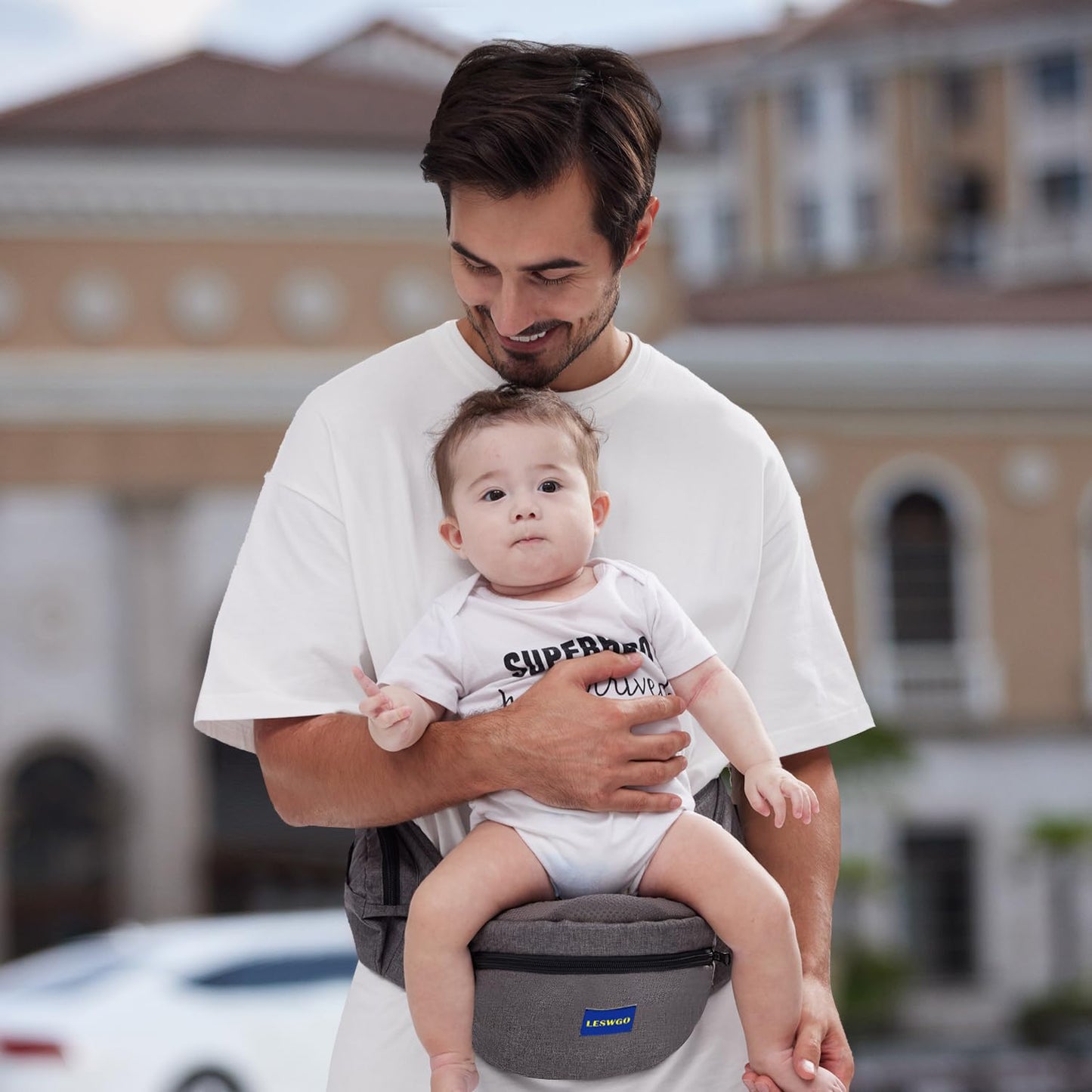 Baby Hip Carrier,Ergonomic,Baby Carrier with Hip Seat,Adjustable Waistband with Multiple Pockets,Infant Carrier for Newborns & Toddlers(Gray)