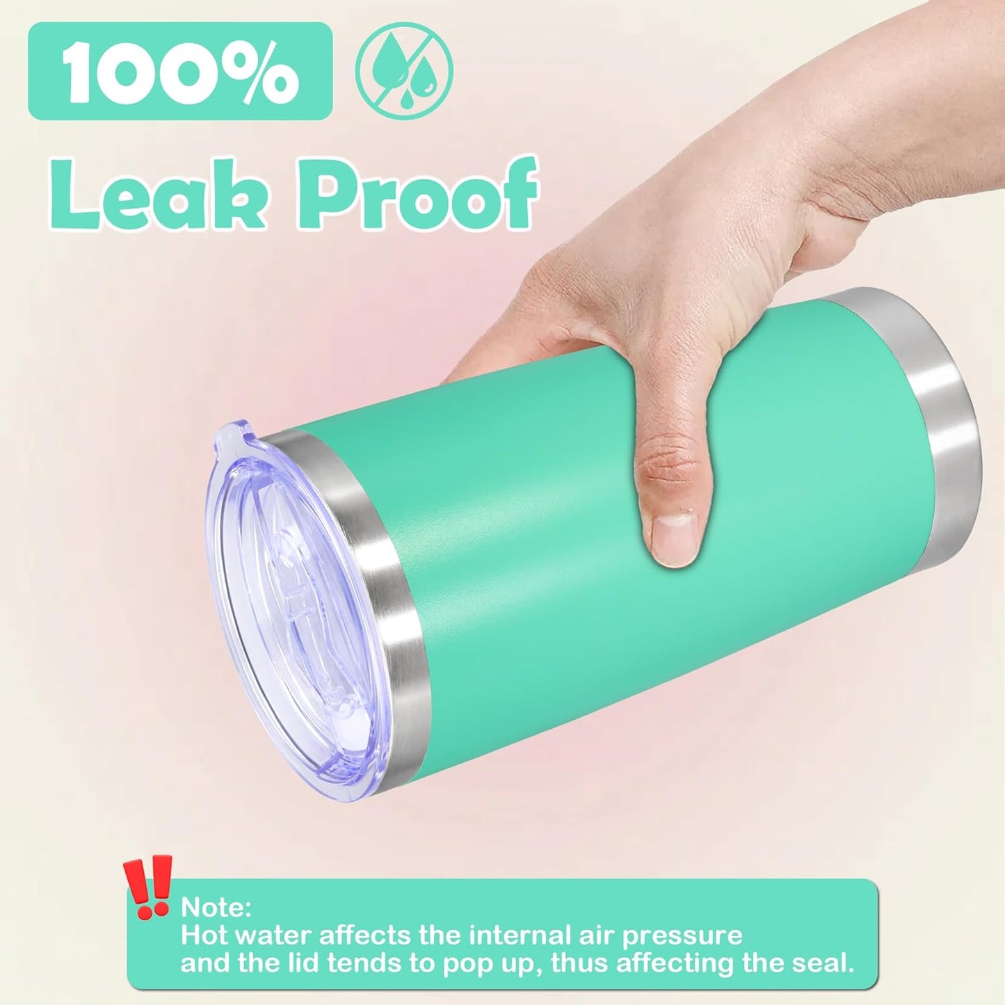 20oz Tumbler Stainless Steel Tumbler Cup with Lid Vacuum Insulated Double Wall Travel Mug, Durable Powder Coated Travel Coffee Tumbler Mug for Hot & Cold Drinks, Light Blue,1 Pack