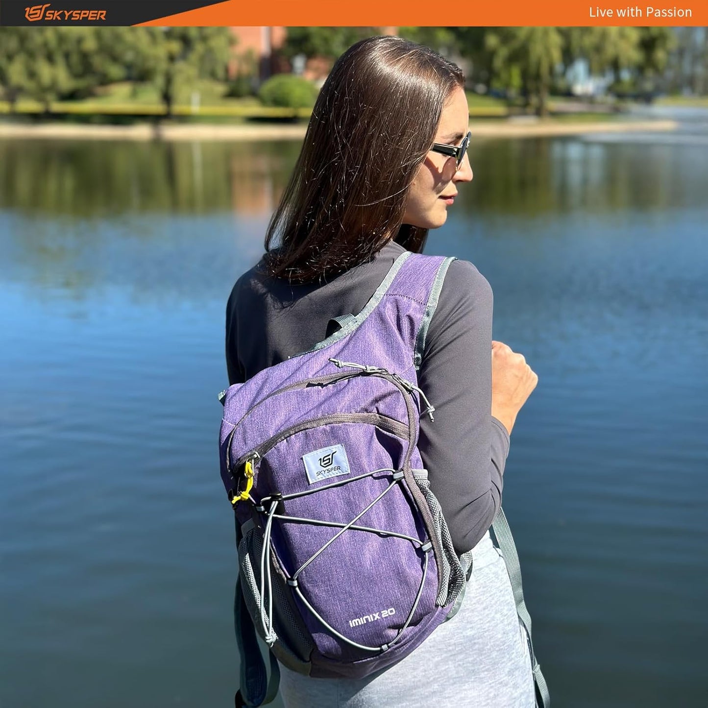 SKYSPER 15L/20L Foldable Hiking Backpack Lightweight Packable Travel Daypack with Chest Strap Small Folding Pack for Walking