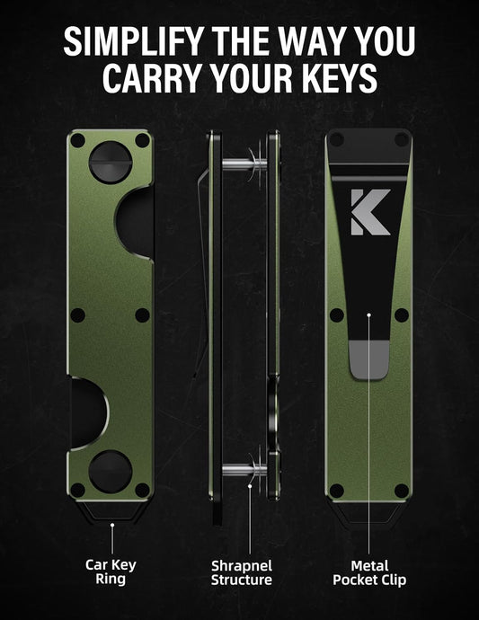 Key Organizer Key Holder Compact Key Case Minimalist Metal Key Chain Key Holder for Keychain Secures 8-10 Keys EDC