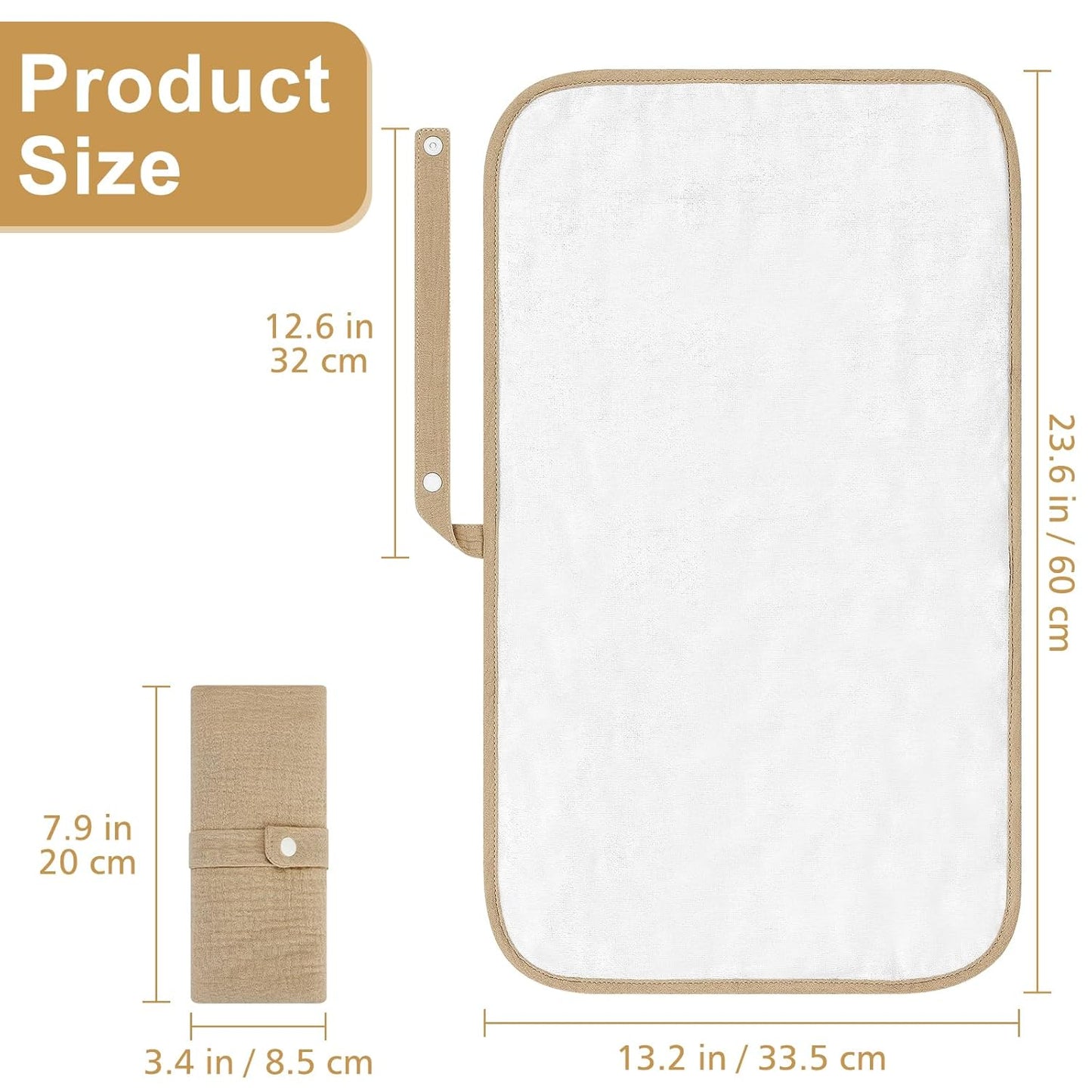 Accmor Portable Diaper Changing Pad, Waterproof Foldable Baby Changing Mat for Travel, Baby Essentials Shower Registry Gifts