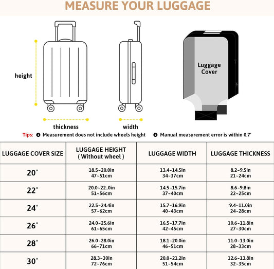 OrgaWise Clear Luggage Cover, For Suitcase Tsa Approved Transparent TPU Suitcase Cover Protector Fit 18-20 Inch Luggage