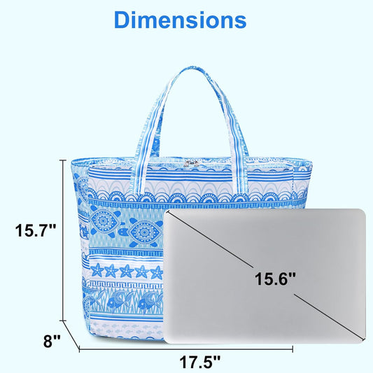 LEDAOU Beach Bag Waterproof Sandproof Women Tote Bag Pool Bag with Zipper for Gym Grocery Travel with Wet Pocket