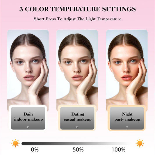 Travel Makeup Bag With LED Mirror,Makeup Travel Train Case with 3 Color Setting,Cosmetic Makeup Organizer Bag with Adjustable Dividers,Portable Make up Bag with Makeup Brush Holder Storage(Pink)