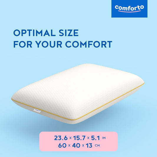Memory Foam Pillow for Sleeping 23.6x15.7 - Orthopedic Cervical Pillows for Neck and Shoulder Pain Relief for Back and Side Sleepers - Medium Firm Pillow with Neck Support - Pillowcase for Bed