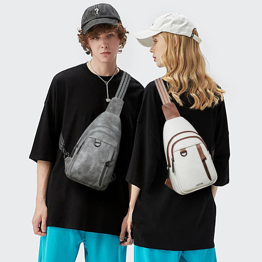 7L Sling Bag for Women Men Leather Small Sling Backpack Daypack Anti Theft Fanny Pack Crossbody Purse Travel