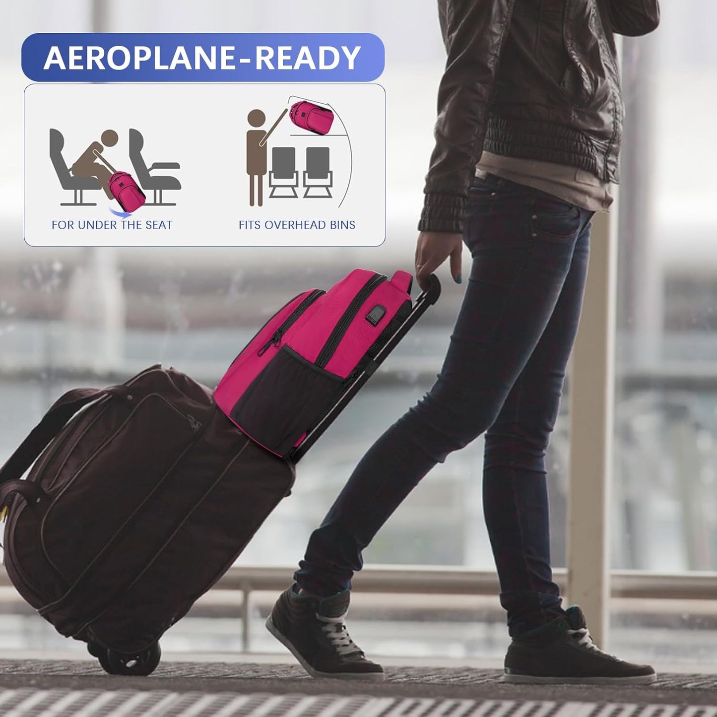 LARIPOP Travel Laptop Backpack,15.6 Inch Business Laptop backpack for Men Women with USB Charging Port,Water-Resistant Laptopack Weekender Daypack for Work College Computer