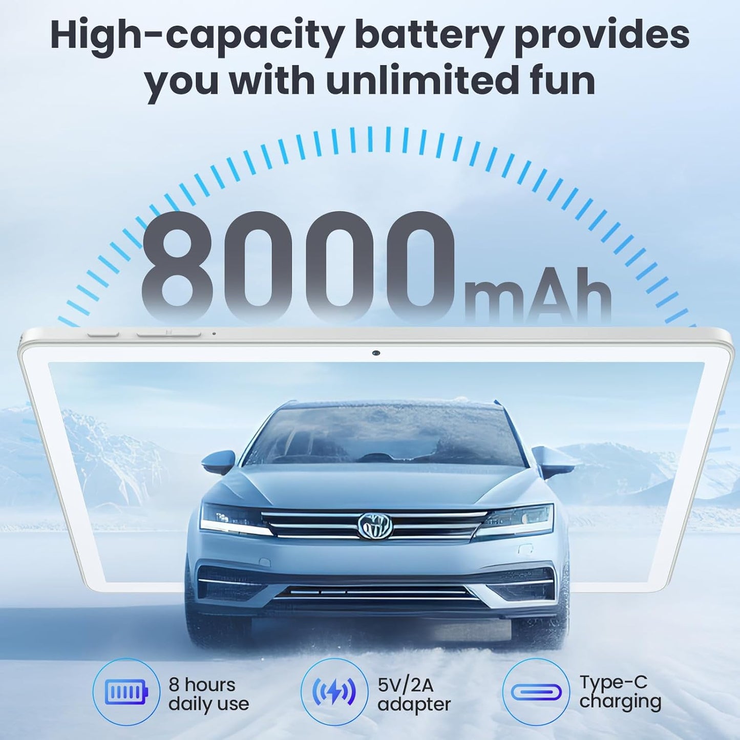 11 Inch Tablet, Android 14 Tablet with Sim Card Slot, 128GB+16GB+1TB Expandable, 2.0Ghz Octa-Core, 8000mAh Battery, Incell Screen, 21+8MP Dual Camera, 5G WiFi, Tableta with Keyboard/Mouse/Case, Gray