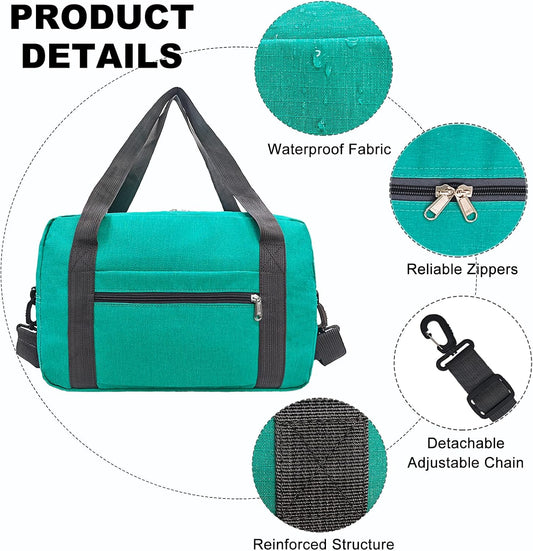 15 Inch Small Carry On Bags for Airplanes Spirit Airlines Personal Item Bag Underseat Foldable Travel Duffle Gym Bags for Women Men(20L,Teal)