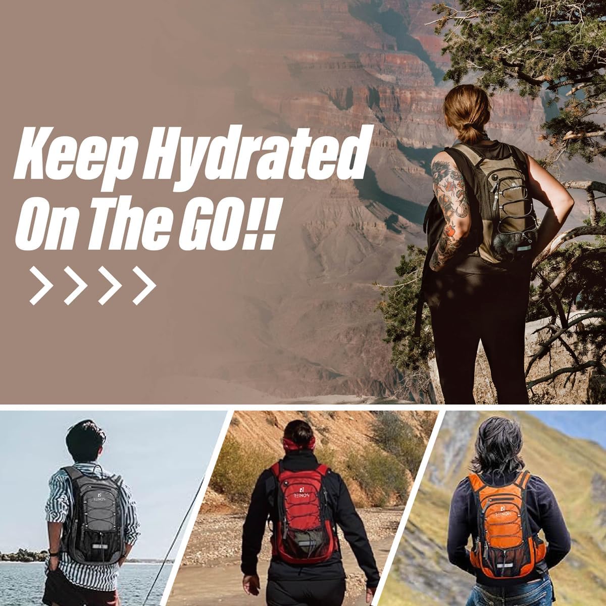 Hydration Pack Backpack with 3L Water Bladder for Men & Women, Hiking Daypack with Thermal Insulation | Running, Cycling, Camping, Skiing, Outdoor Activities