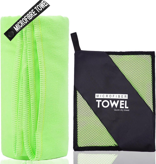 Microfiber Travel Towel, Soft Lightweight Quick Dry Towel, Super Absorbent Compact Travel & Sports & Beach Towels for Camping, Backpack, Gym, Swimming, Yoga, Hiking (L:24"×48" -Fluorescent)