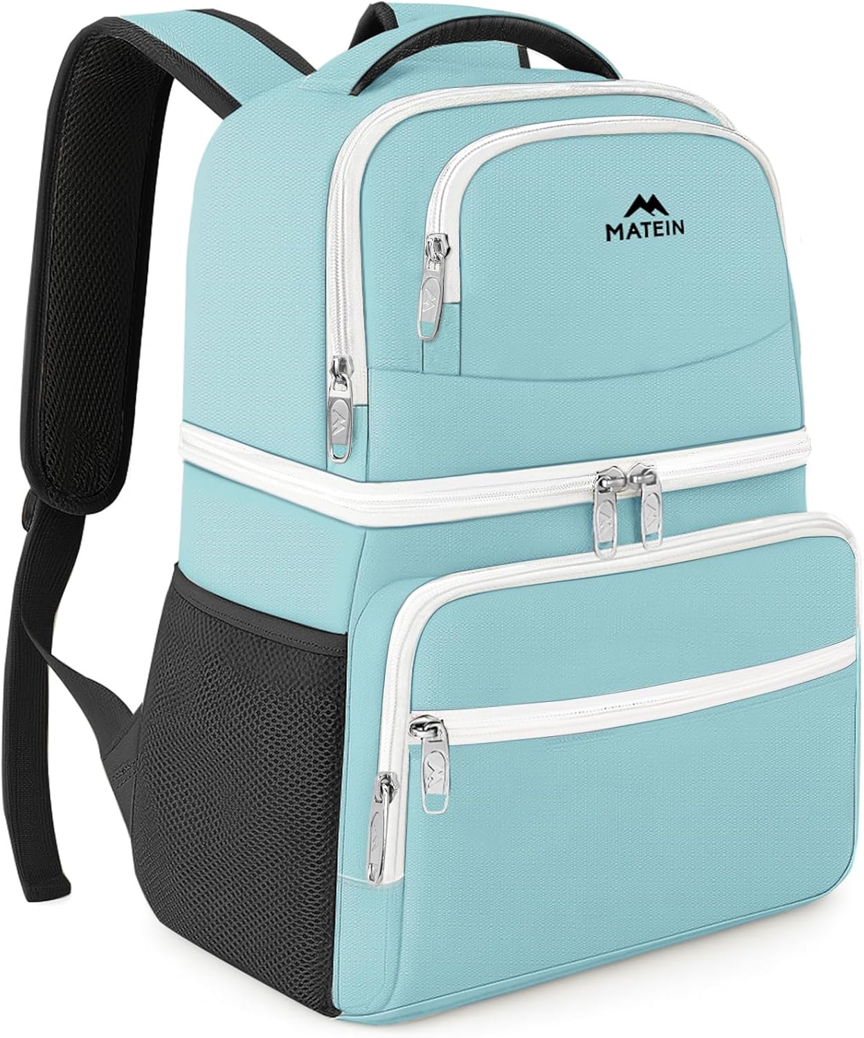 MATEIN Cooler Backpack, 26 Cans Insulated Lunch Backpack for Men Women, Leakproof Double Layer Lunch Cooler Bag Lightweight Soft Lunch Backpack with Cooler Compartment, Beach Camping Hiking Beer Gifts