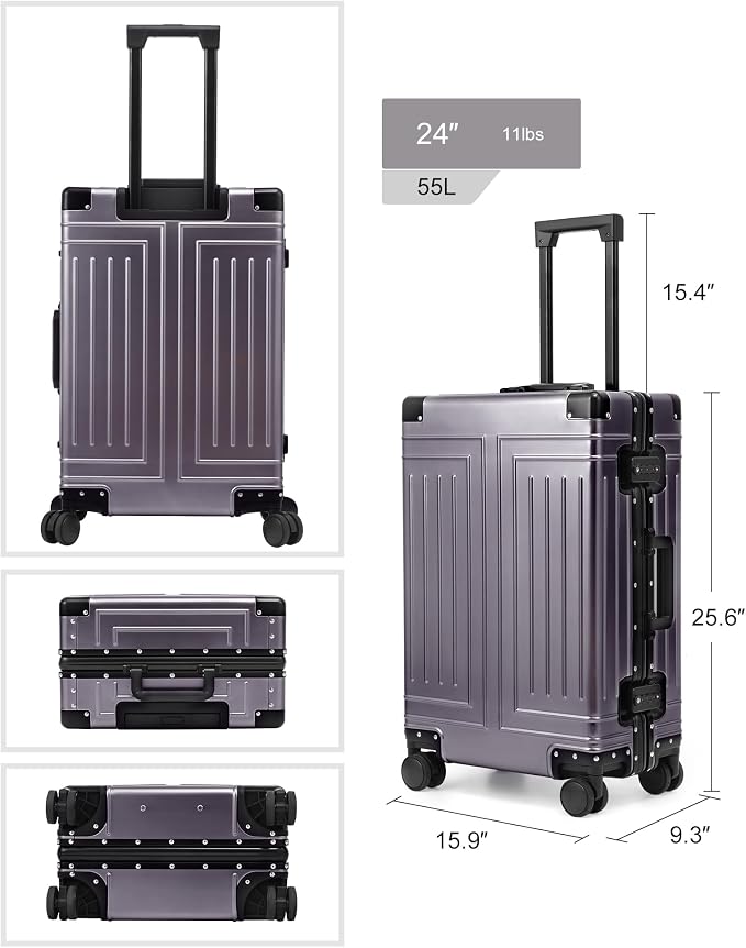 All Aluminum Carry On Luggage,Cut from Whole Aluminum Sheet,22x14x9 Airline - Image 5