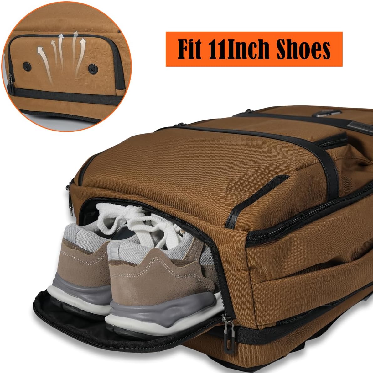 WELKINLAND 20-Pockets Travel Backpack, Carry-On luggage backpacks, 16-Inch laptop backpack for men, Expandable backpack with trolley sleeve, Travel backpack with shoe compartment