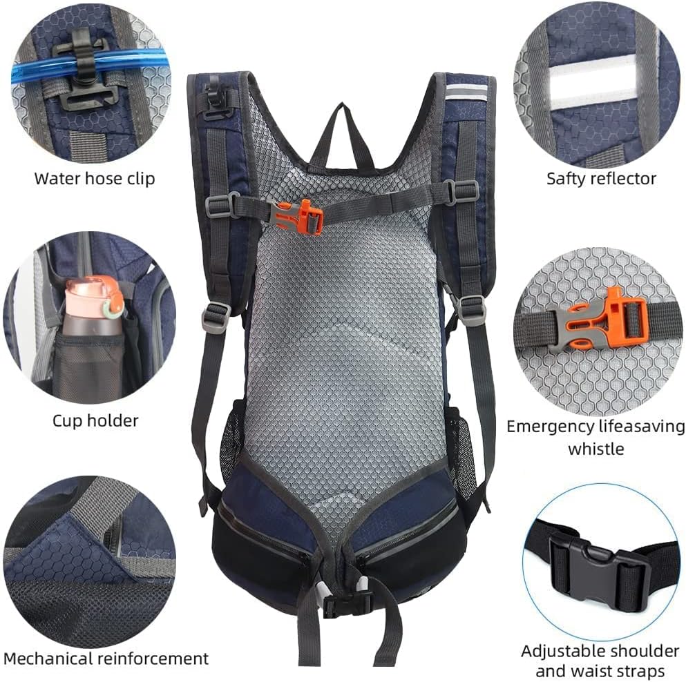 Hiking Daypack Waterproof Biking Backpack 15L Lightweight Durable Backpack for Ski Snowboarding Running MTB Cycling