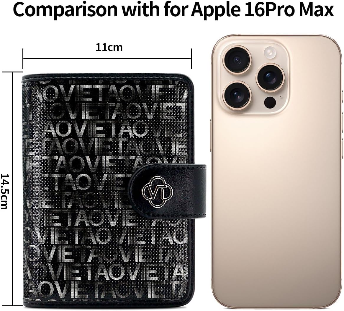 Passport Holder Wallet Bag with AirTag Holder, Card Slots Passport Solt Ticket Cash Solt, Photo Solt Sim Card Pen Slot.Black