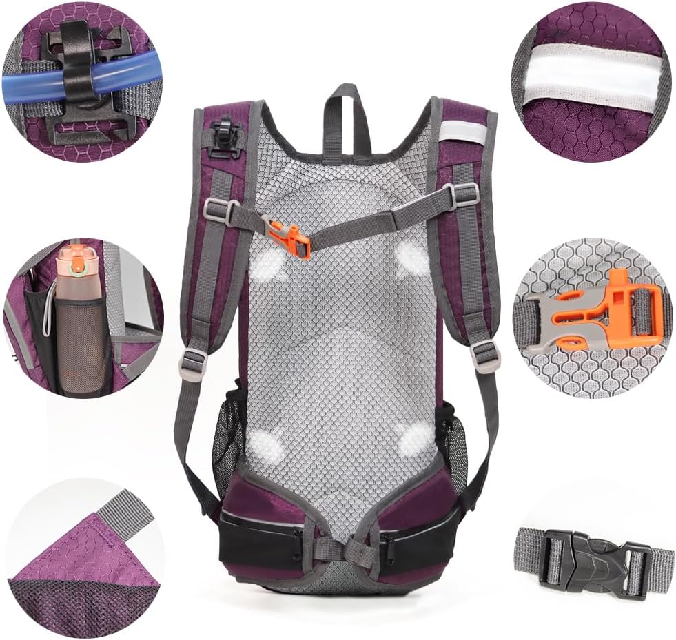 Hiking Daypack Waterproof Biking Backpack 15L Lightweight Durable Backpack for Ski Snowboarding Running MTB Cycling