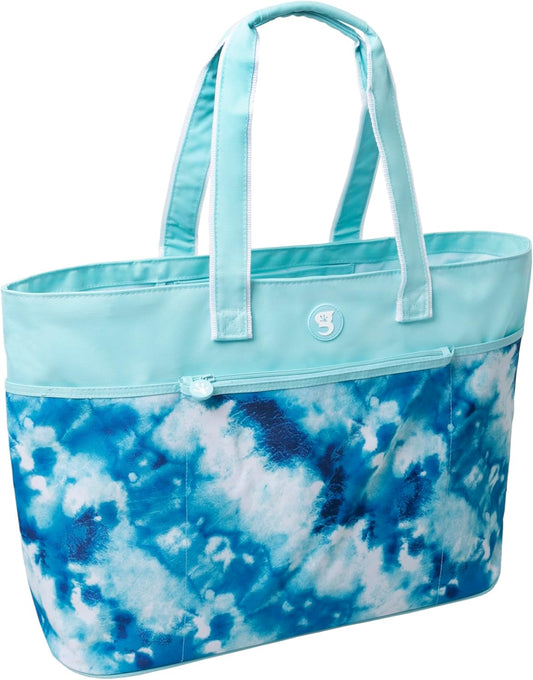 geckobrands Oversized Beach Tote – Large and Stylish Beach Bag with 4 Exterior Pockets and Zippered Internal Compartment