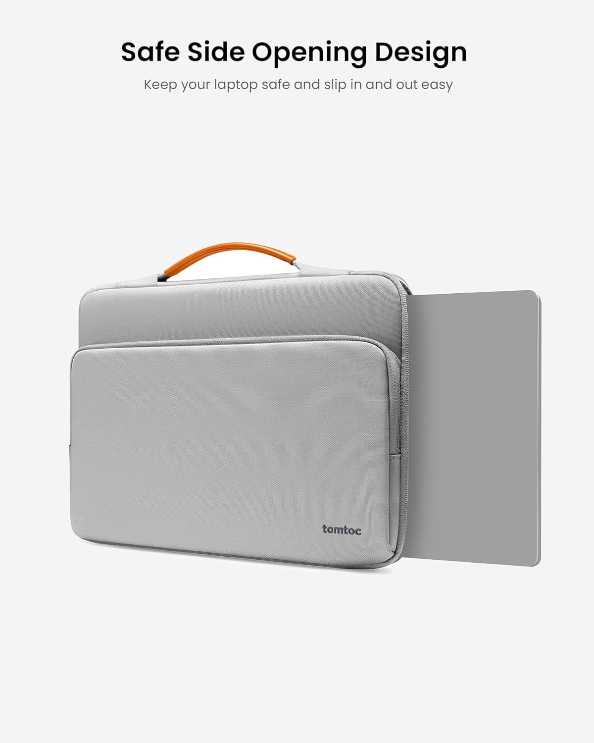 tomtoc 360° Protective Laptop Sleeve for 15 -15.6 Inch HP | Dell | Asus | Acer | Thinkpad | Samsung Laptops Ultrabooks Notebooks, Spill-Resistant 15.6 Inch Laptop Tablet Briefcase, Gray