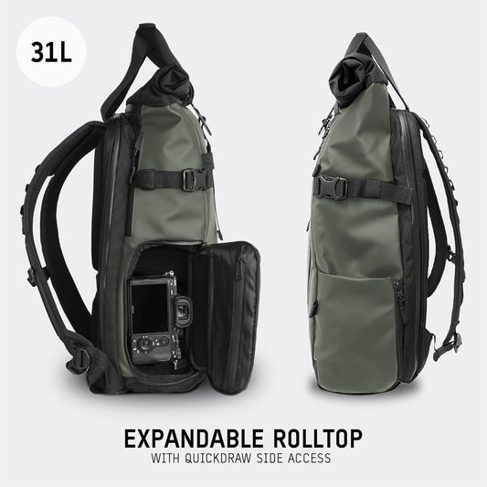 WANDRD PRVKE 31L, V3 Backpack: Weather-Resistant Travel & Camera Backpack with Laptop Sleeve, Quick Side Access, Clamshell Opening – Ideal Photography & Travel Bag