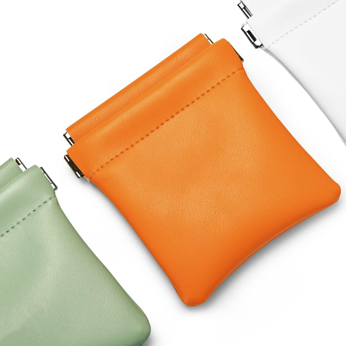 PU Leather Jewelry Travel Bag Leather Jewelry Pouch Christmas,Wedding Party Favor Gift Bag (S, Orange)