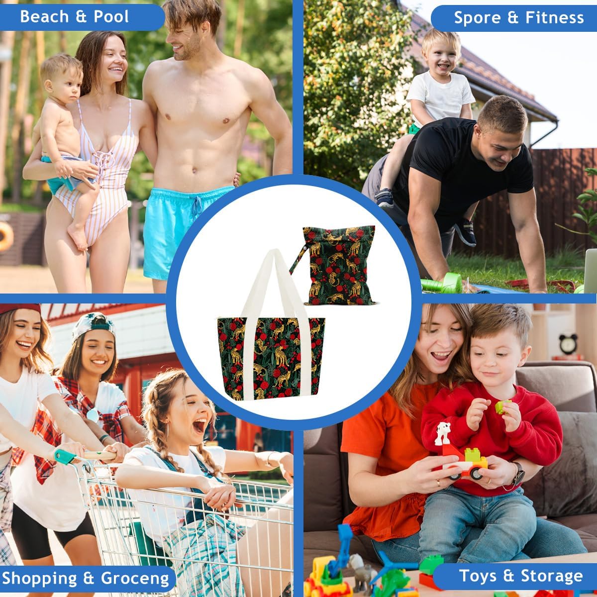 Beach Bags Wet Bag for Swimsuit Tote Bag for Friends Travel Gifts, Aloha Bags Waterproof Vacation Essential