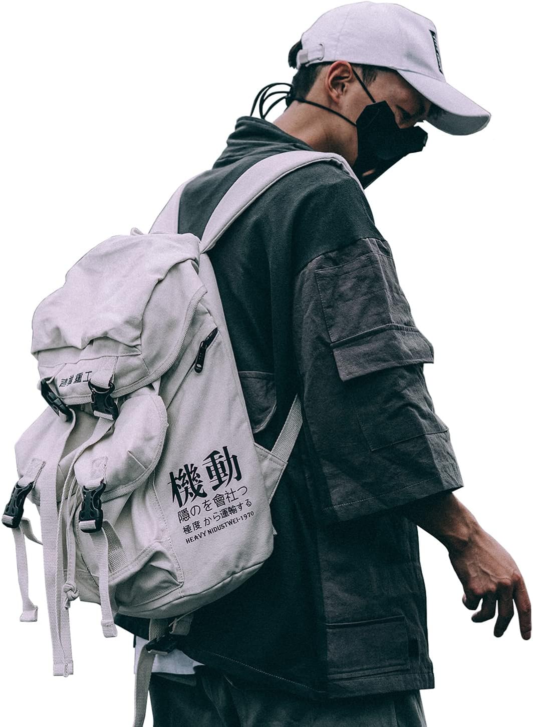 MFCT Men's Techwear Backpack Japanese Bag (Beige)