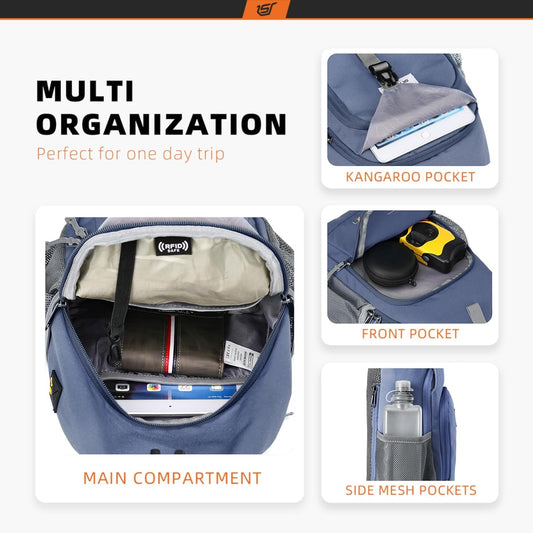 SKYSPER Sling Bag RFID Crossbody Sling Backpack Cross Body Shoulder Bag Travel Hiking Daypack for Women Men