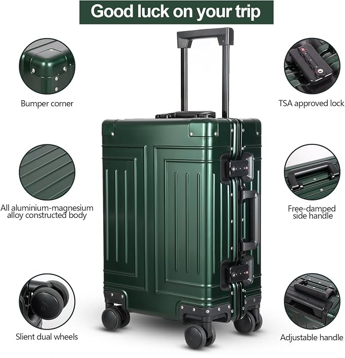 All Aluminum Carry On Luggage,Cut from Whole Aluminum Sheet,22x14x9 Airline - Image 7