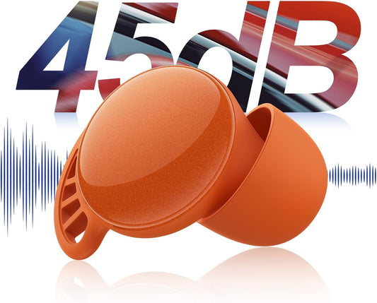 45dB Earplugs for Sleeping,Noise Cancelling Ear Plugs with 8 Pairs Ear Tips, Reusable Hearing Protection Noise Reduction Earplugs Suitable for Concerts,Travel,Work Fit Caramel