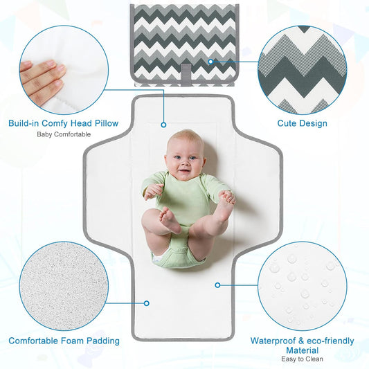 Accmor Portable Diaper Changing Pad, Waterproof Baby Changing Mat, Foldable Travel Diaper Changing Pads for Baby