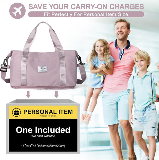 Travel Duffel Bag, Sports Tote Gym Bag, Shoulder Weekender Overnight Bag for Women