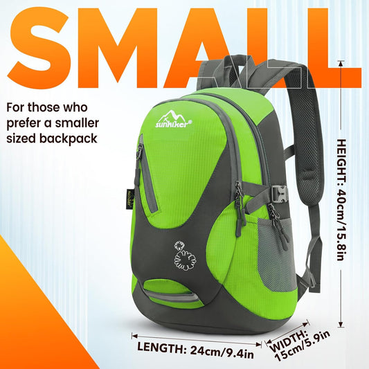 sunhiker Cycling Hiking Backpack Water Resistant Travel Backpack Lightweight SMALL Daypack M0714 (Green)