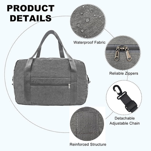 15 Inch Small Carry On Bags for Airplanes Spirit Airlines Personal Item Bag Underseat Foldable Travel Duffle Gym Bags for Women Men(20L, Dark Grey)