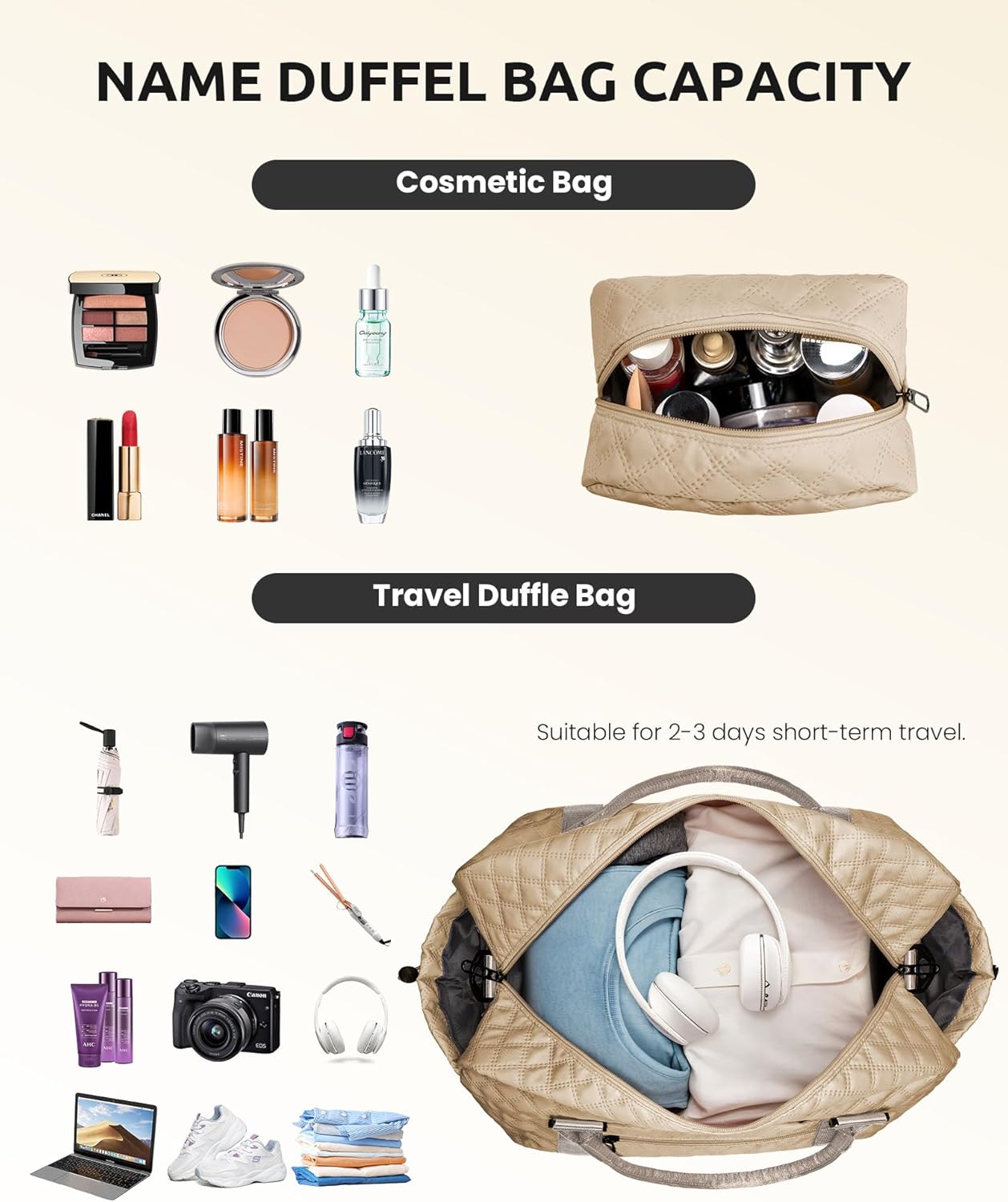 Girly Gifts for Women, Gifts for Women-Initial Travel Bag with Shoe Compartment, Personalized Weekender Bag, Monogram Overnight Bag for Women, Letter Travel Bag with Makeup Bag (Letter Q)